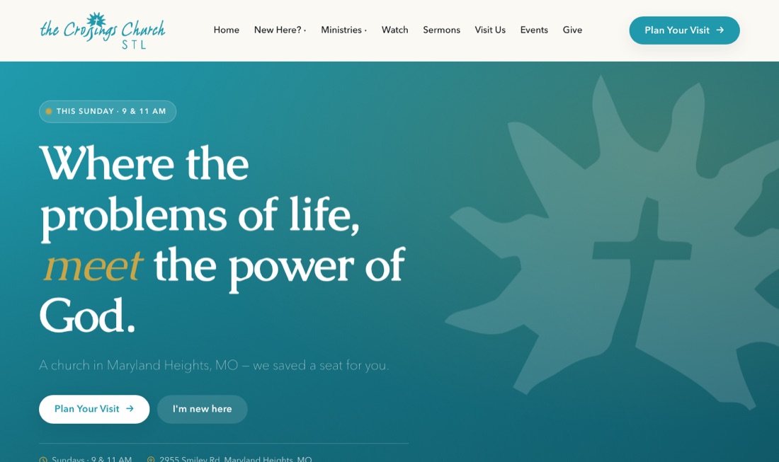 Screenshot of The Crossings Church STL